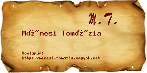 Ménesi Tomázia névjegykártya